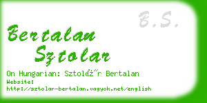 bertalan sztolar business card